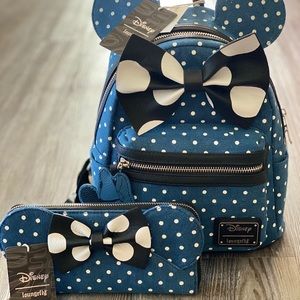 Minnie Mouse Mini Backpack Combo Matching Wallet